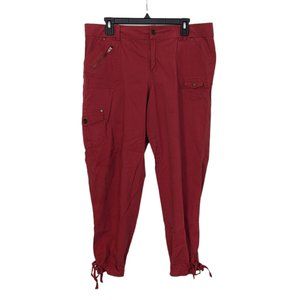 Women's Westport 1962 tie cuff cargo style pants, coral, size 12